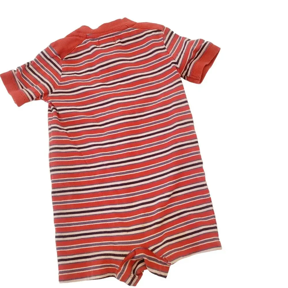 Chaps 9M cotton striped romper and hat